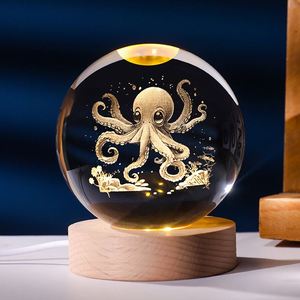 Esferas de Cristal Ecológicas de 6cm con Grabado Láser 3D, Lámpara LED, Diseños Surtidos, Recuerdos para Fiestas, Regalos Corporativos - Product Image 4