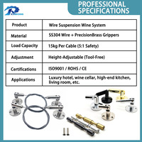 Kit de suspension de câbles métalliques pour porte-bouteilles en cuivre/acier inoxydable, décorations pour mariages et événements, marque Xin Rong XR-KY