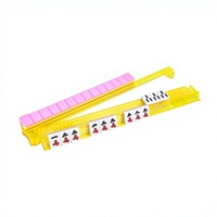 Supports de Mahjong en Acrylique Transparent avec Poussoirs, Lot de 4 Supports Antidérapants pour Tuiles, Accessoires de Table de Jeu pour 4 Joueurs