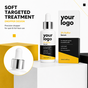 Sérum au soufre à 3 % pour peaux sensibles, soin anti-imperfections hydratant, lissant, anti-âge, apaisant les rougeurs, unifiant le teint, marque privée - Product Image 1