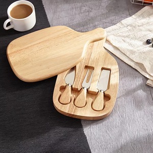 Ensemble de planches à fromage en bambou avec couteau, fourchette et spatule 27,5x15,5x3cm pour servir le fromage et le pain - Product Image 4