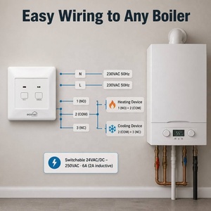 Thermostat programmable <span class=keywords><strong>sans</strong></span> <span class=keywords><strong>fil</strong></span> 868,35 MHz pour chauffage et refroidissement, compatible avec les systèmes de radiateurs et de planchers chauffants - Product Image 6