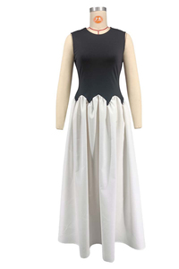 Mode d'été pour femmes French <span class=keywords><strong>Chic</strong></span> Colorblock Irregular Summer Fancy Dresses for Ladies Women - Product Image 5