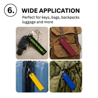 Porte-clés personnalisé double face brodé en alliage de zinc durable, avec logo sur mesure, pour moto, sécurité, aventure en plein air