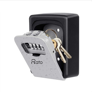 Key Box Combination Lock Box Tough Premium Quality Custom Logo Outside Waterproof Aluminum Wall Mount Combination Key Storage Lock Box
