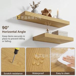 Wooden Floating <b>Wall</b> <b>Shelf</b> Solid Wood <b>Wall</b> <b>Mounted</b> Removable For Home Bathroom Bedroom Kitchen Living Room - Product Image 3