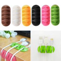 5 fentes Tidy Clips câble cordon plomb bureau organisateur USB chargeur câbles support attaches fil goutte plomb support