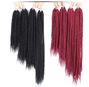 AliLeader Wholesale 12 16 20 24 30 Inch Box Braids Crochet Twist Synthetic Hair For Braiding Extensions