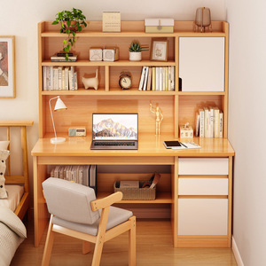 Bàn học tại nhà của học sinh phong cách đơn giản hiện đại bảng gỗ tích hợp bàn viết máy tính để bàn kệ sách lưu trữ di động - Product Image 2