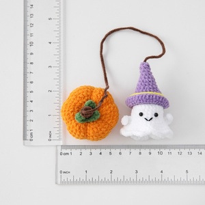 Accessoires de décoration en fil pour jeux Escape Room, Halloween et Noël, style sud-américain mignon, citrouille fantôme tissée en fil à suspendre pour voiture - Product Image 4