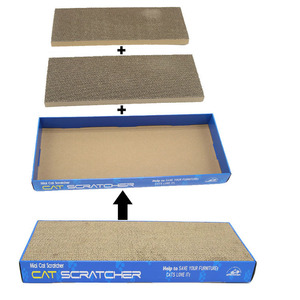 Planche à gratter pour chat 51x21x3cm, jouet pour chat en carton ondulé plat double face pour affûter les griffes - Product Image 2