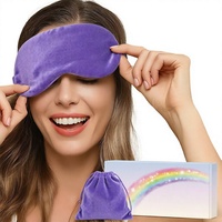 Masque oculaire réutilisable chaud et froid avec sangle élastique pour dormir, violet