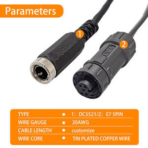 OEM ODM DC Female <b>Power</b> Electrical Screw Terminals Adapter <b>Cable</b> Wire Harness for Monitoring - Product Image 3