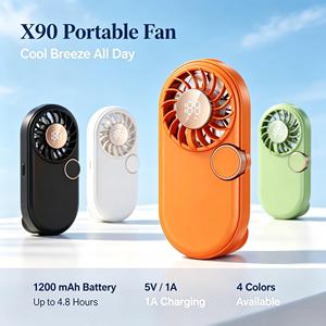 Ventilateur portable de camping orange en promotion, petit ventilateur de table personnel USB blanc, ventilateur de refroidissement USB à batterie - Product Image 1