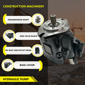 Pompe à pistons hydraulique à déplacement variable A10VO63EK2DS/53L-VUC11NOOP-S2383 OM-A10VSO63/53-B avec arbre à 14 cannelures pour hydraulique principale d'excavatrice moyenne - Product Image 2