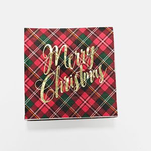 Christmas Paper Napkins 250mmx250mm Gold Foil Design Disposable For Holiday Use - Product Image 4