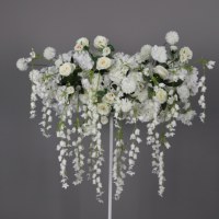 Arrangement floral artificiel pour mariage, centre de table en cascade pour décoration d'événements sur piédestal