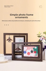 Cadre <span class=keywords><strong>photo</strong></span> en bois rotatif double face 6 et 7 pouces, lumineux, fait main, élégant, cadeau de <span class=keywords><strong>couple</strong></span>, pour bureau, collection transfrontalière 2026 - Product Image 6