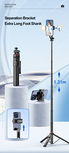 TOKQI-C12d Nouveau produit 2024 Détachable avec double éclairage intégré Conception de <span class=keywords><strong>pied</strong></span> extra long Tré<span class=keywords><strong>pied</strong></span> pour selfie - Product Image 6