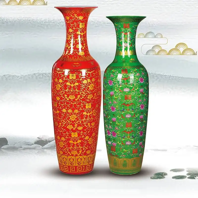 Antique & Modern Floral Design Glazed Ceramic Vase Vintage Art Deco Style Flower Pot for Home Bathroom Christmas Outdoor Display