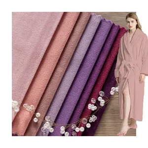 High Quality 100% Polyester 200 GSM Velvet Fabric Fleece Plain Design Thick Lining for Girls' Curtains and Apparel