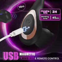 Vibromasseur anal vibrant télécommandé 9 fonctions avec anneau pénien, forme de plug anal, pour massage de la prostate