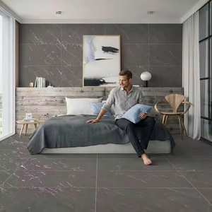 Azulejos de suelo vitrificados de porcelana esmaltada de 600x1200mm tallados de 8mm de espesor para dormitorio, sala de estar, Hotel, azulejo gris de dominó antideslizante - Product Image 1