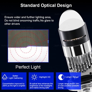Sistema de Iluminación Automotriz para Motocicleta Tipo Y1 MT H4 Moderno, Lente de Proyector Bi-LED H4 con Luz Láser, Faro LED para Motocicleta - Product Image 5