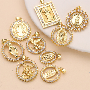 Custom Metal Gold/Silver Plated <strong>St</strong> <strong>Jude</strong> Thaddeus Jesus Virgin Mary Cross Charms Pendants for Jewelry Making Accessories - Product Image 3