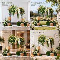 Arche de mariage en fleurs de soie et plastique sur mesure, détachable, avec fond circulaire en bois, durable, pour décoration événementielle naturelle