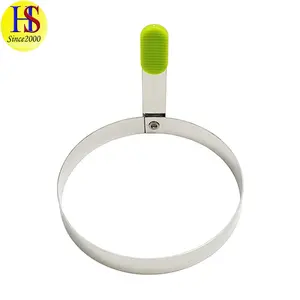 Eco-Friendly Kitchen Stainless Steel Egg Cooking Round Egg Rings Mold for Frying Eggs with Rotatable Handle