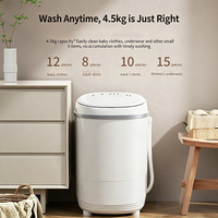 Lave-linge portable compact semi-automatique silencieux à roue pulsée pour un nettoyage en profondeur des vêtements, sous-vêtements, chaussettes, pour la maison et le dortoir