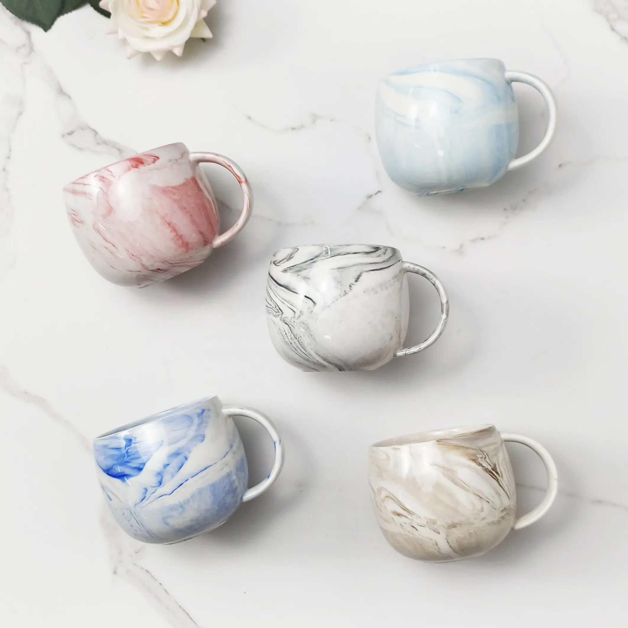 custom printing logo marbled design coffee mug cup with CE&ISO