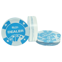 Offre Spéciale 1 PC acrylique 70mm diamètre en appuyant sur le distributeur de jetons de Poker Transparent