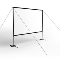 Écran de projection portable en polyester Wupro/ODM de 100 pouces avec support 16:9 écran de projection de camping en plein air de cinéma maison 4K