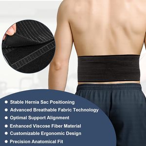 Cinturón de Soporte para <span class=keywords><strong>Hernia</strong></span> para Hombres y Mujeres, Faja Abdominal con Almohadilla de Soporte para <span class=keywords><strong>Hernia</strong></span>, Soporte Ajustable, Cinturón Umbilical Negro - Product Image 3