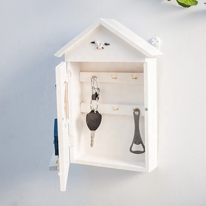 Boîte à clés en bois Style méditerranéen, <span class=keywords><strong>porte</strong></span>-clés mural en forme de maison, suspendu - Product Image 6