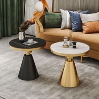 Table d'appoint de canapé multifonctionnelle en pierre frittée et métal, design moderne, style luxe léger, minimaliste, pour chambre d'hôtel ou chevet de lit