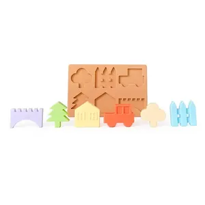 Bpa miễn phí trẻ con Silicone ghép hình Bảng câu đố giáo dục tự làm Montessori Bộ nhớ học tập trò chơi đồ chơi - Product Image 1