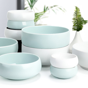 Tazón pequeño de melamina, imitación de porcelana, tazón redondo para uso doméstico en la cocina, juego de color sólido - Product Image 1