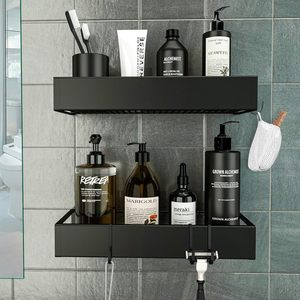 Bathroom Storage Rack Wall Mounted Stainless Steel 60X70cm Rectangular Durable Shower Shelf With Adhesive Backing - Product Image 2