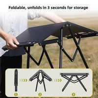 Table pliante tactique d'extérieur - Table d'appoint multifonctionnelle portable pour le camping et les pique-niques, en acier au carbone, mobilier d'extérieur décontracté