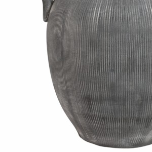 Vaso a forma di brocca con texture e manico, superficie a coste, decorazione in ceramica per soggiorno, complemento d'arredo moderno, espositore scultoreo - Product Image 5