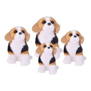 Üretici toptan yumuşak peluş hayvanlar açık kahverengi oturan köpek eşarp ile doldurulmuş bebek oyuncak - Product Image 3