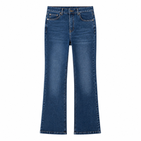 Nouvelle Arrivée Jean en Denim Évasé Taille Haute Bleu Moyen pour Femme, Coupe Skinny Sexy Vintage Grande Taille, Pantalon Long Bootcut, Logo Personnalisé OEM ODM