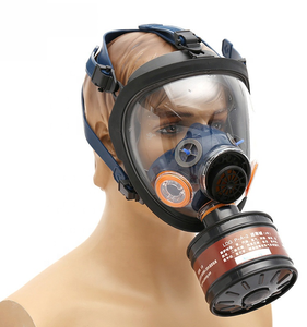 Masker Gas Beracun <span class=keywords><strong>Full</strong></span> <span class=keywords><strong>Face</strong></span> <span class=keywords><strong>EN136</strong></span> Silikon 40mm untuk Cat Semprot, Asam, Gas Kimia - Product Image 1
