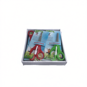 Scissors For Paper Craft 12Pcs Set With Red And Green Handles In Box Packaging - Product Image 1