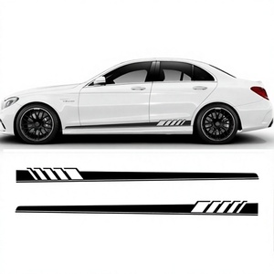 Vinilo Adhesivo Negro para Carrocería de Coche, Película de PVC con Rayas, Envoltura Deportiva Autoadhesiva para Automóviles, DIY - Product Image 4