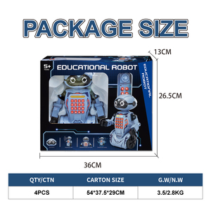 Jouets éducatifs Lucky Toys, robot intelligent télécommandé programmable avec fonction <span class=keywords><strong>de</strong></span> questions et réponses, <span class=keywords><strong>de</strong></span> raconter des histoires, d'enregistrement, <span class=keywords><strong>de</strong></span> lumière, <span class=keywords><strong>de</strong></span> <span class=keywords><strong>musique</strong></span> et <span class=keywords><strong>de</strong></span> danse - Product Image 4