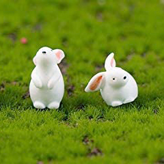 Mini Động Vật Thu Nhỏ Thỏ Bức Tượng Nhỏ Động Vật Mô Hình Tự Làm Hồ cạn Thủ Công Trang Trí Phụ Kiện Thân Thiện Với Môi - Product Image 5
